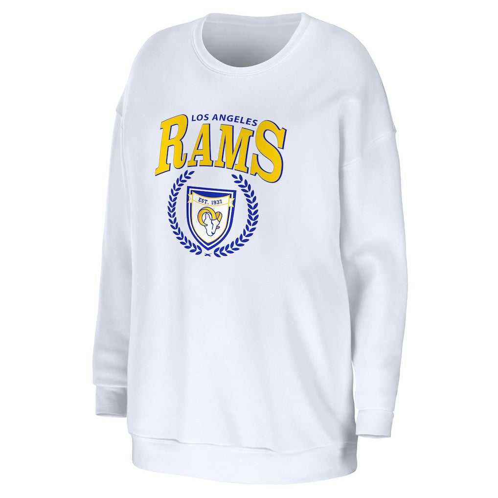 Los Angeles Rams WEAR by Erin Andrews Women's Oversized Pullover Sweatshirt - White Pullover