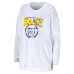 Los Angeles Rams WEAR by Erin Andrews Women's Oversized Pullover Sweatshirt - White Pullover
