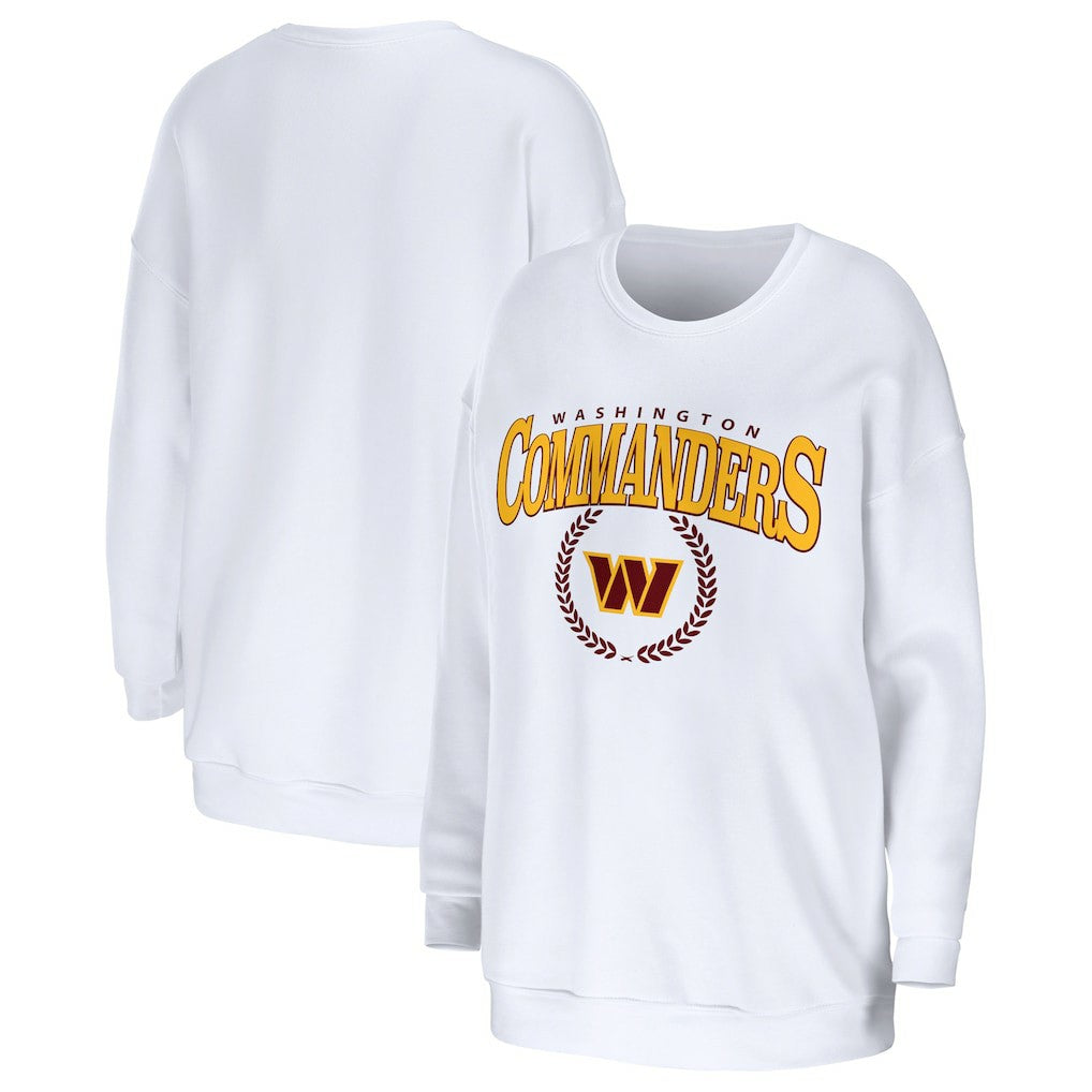 Washington Commanders WEAR by Erin Andrews Women's Oversized Pullover Sweatshirt - White Pullover