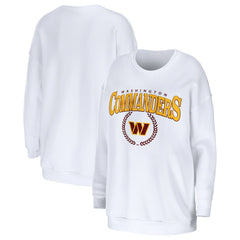Washington Commanders WEAR by Erin Andrews Women's Oversized Pullover Sweatshirt - White Pullover