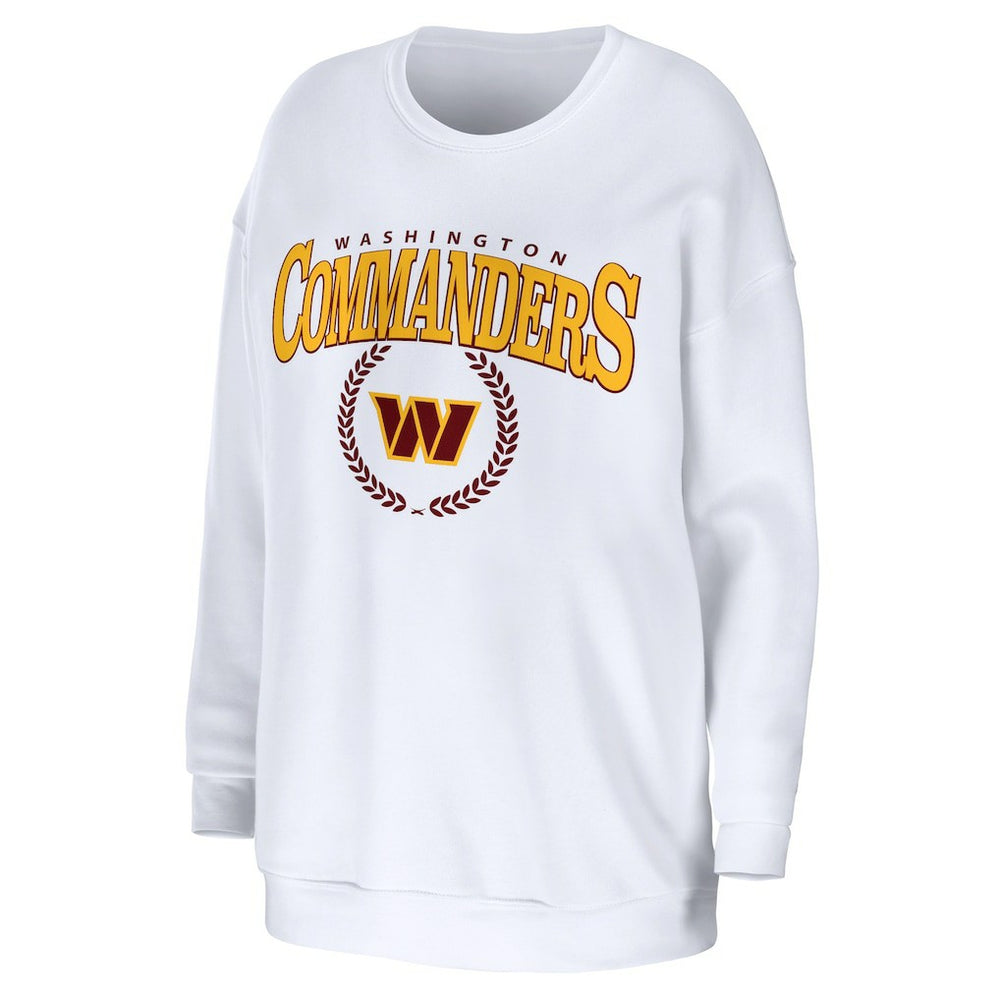 Washington Commanders WEAR by Erin Andrews Women's Oversized Pullover Sweatshirt - White Pullover