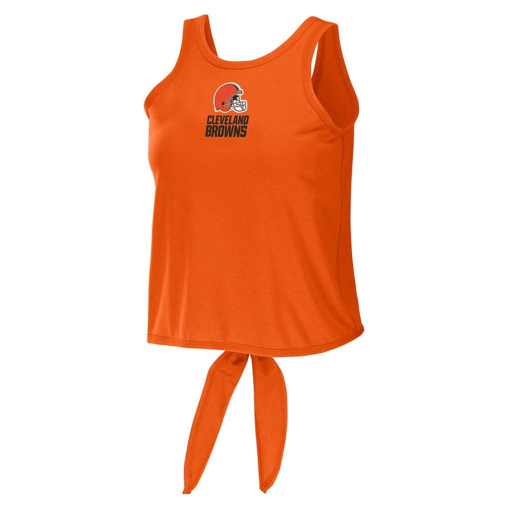 Cleveland Browns WEAR by Erin Andrews Women's Open Back Twist Tie Tank Top - Orange Tops