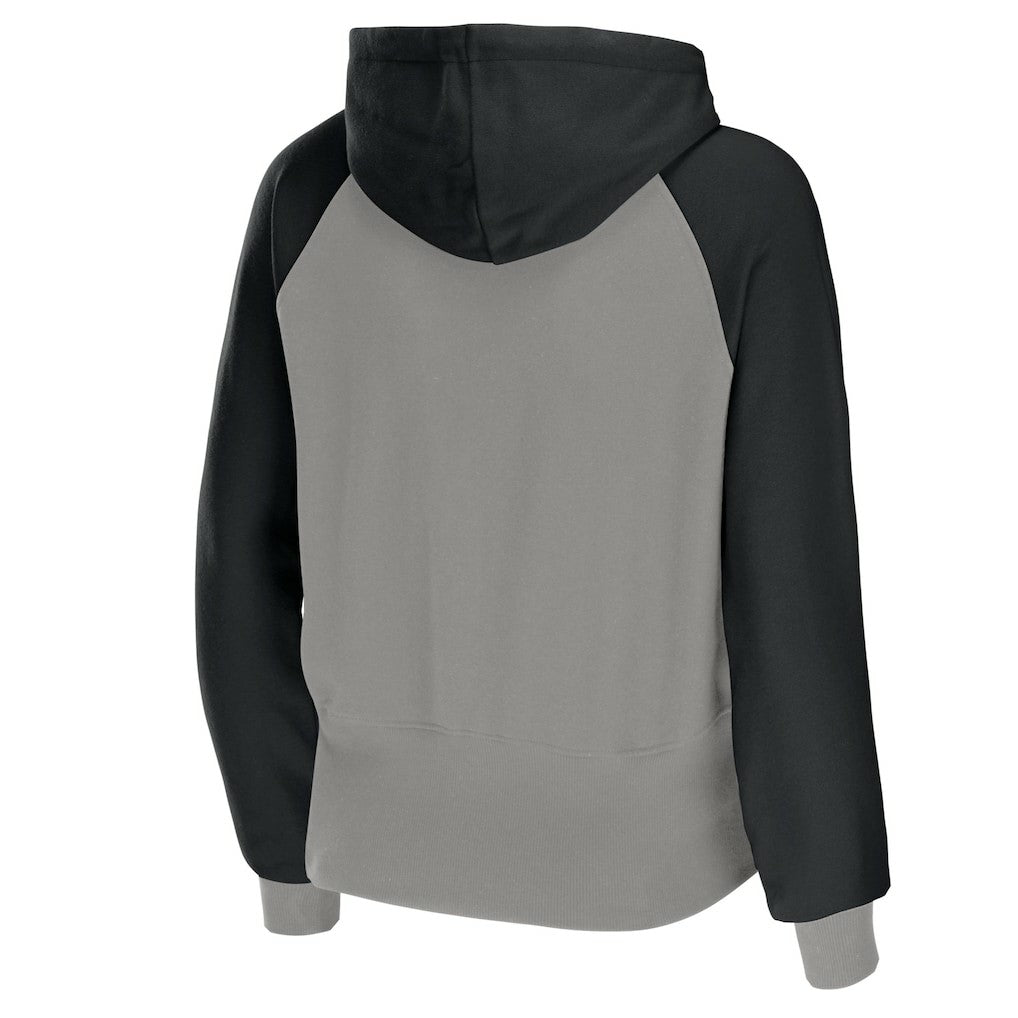 Las Vegas Raiders WEAR by Erin Andrews Women's Colorblock Lightweight Full-Zip Hoodie - Silver Hoodies