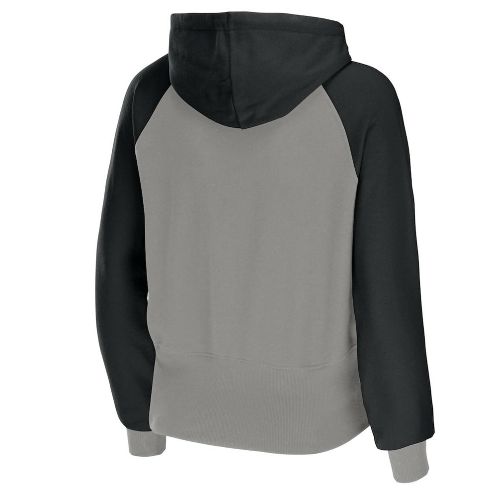 Las Vegas Raiders WEAR by Erin Andrews Women's Colorblock Lightweight Full-Zip Hoodie - Silver Hoodies