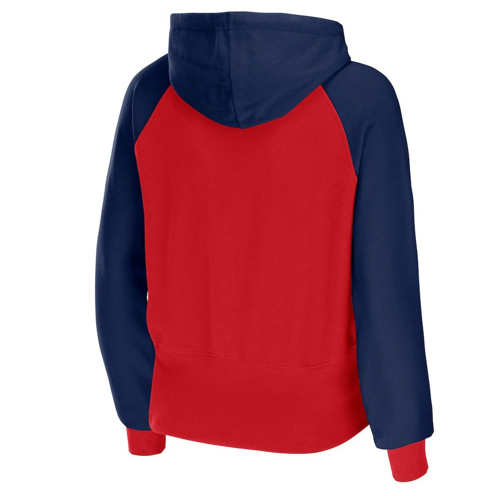New England Patriots WEAR by Erin Andrews Women's Colorblock Lightweight Full-Zip Hoodie - Red Hoodies