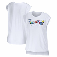 Tennessee Titans WEAR by Erin Andrews Women's Greetings From Muscle T-Shirt - White T-shirts