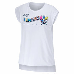 Tennessee Titans WEAR by Erin Andrews Women's Greetings From Muscle T-Shirt - White T-shirts