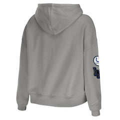 Indianapolis Colts WEAR by Erin Andrews Women's Modest Cropped Pullover Hoodie - Gray Hoodies