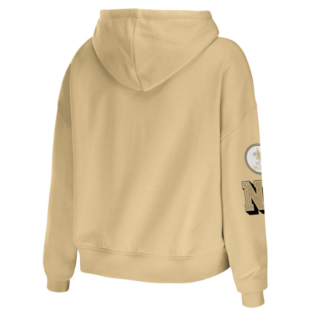 New Orleans Saints WEAR by Erin Andrews Women's Plus Size Modest Cropped Pullover Hoodie - Gold Hoodies