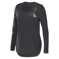 New Orleans Saints WEAR by Erin Andrews Women's Team Scoop Neck T-Shirt - Charcoal T-shirts