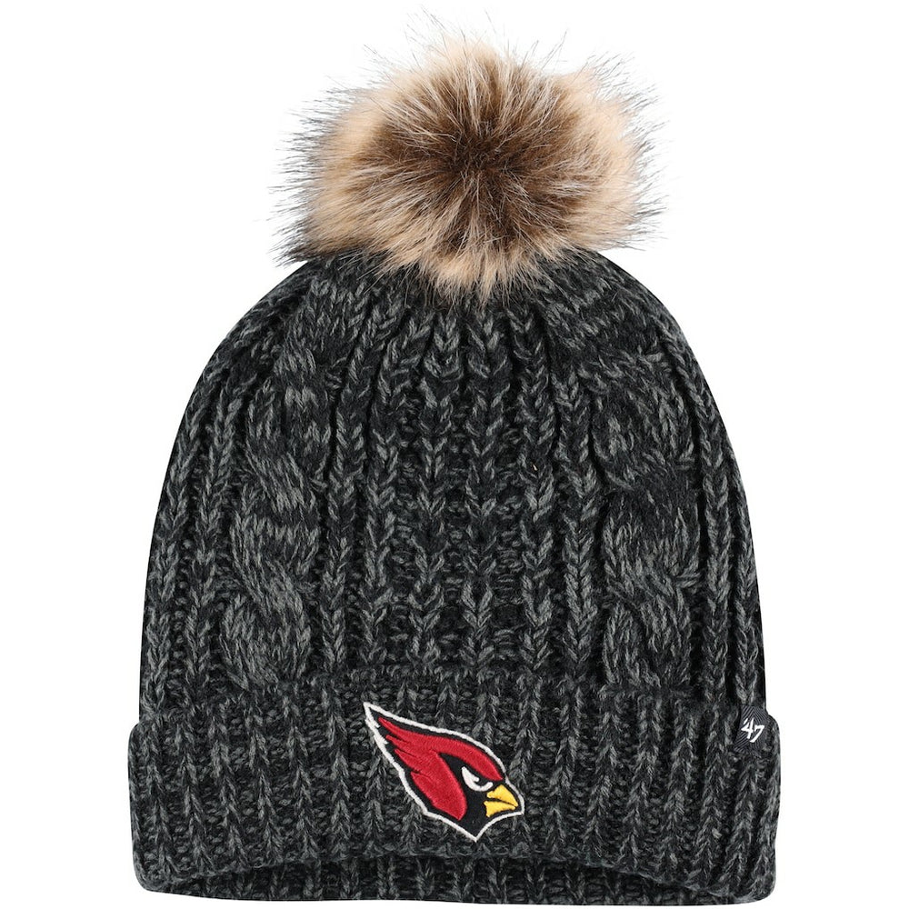 Arizona Cardinals '47 Women's Meeko Cuffed Knit Hat with Pom - Black Hats