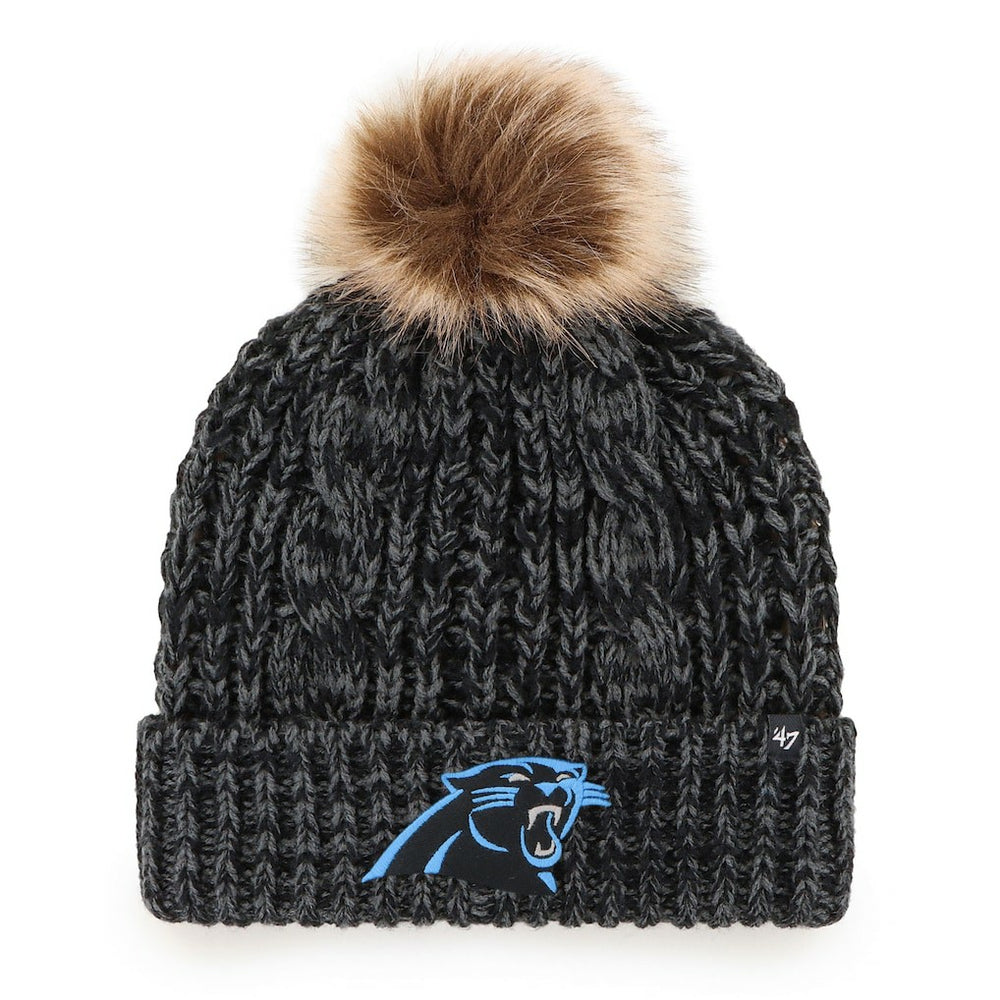 Carolina Panthers '47 Women's Meeko Cuffed Knit Hat with Pom - Black Hats