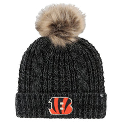 Cincinnati Bengals '47 Women's Meeko Cuffed Knit Hat with Pom - Black Hats