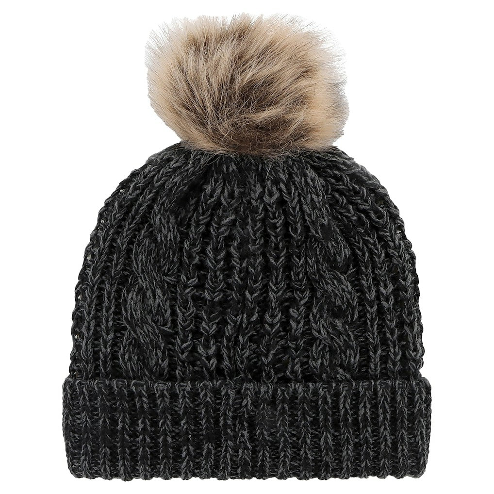 Cincinnati Bengals '47 Women's Meeko Cuffed Knit Hat with Pom - Black Hats