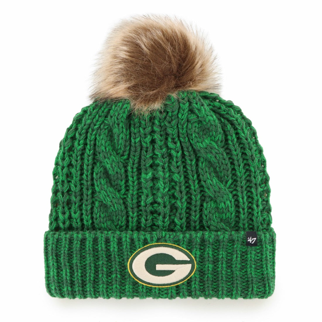 Green Bay Packers '47 Women's Meeko Cuffed Knit Hat with Pom - Green Hats
