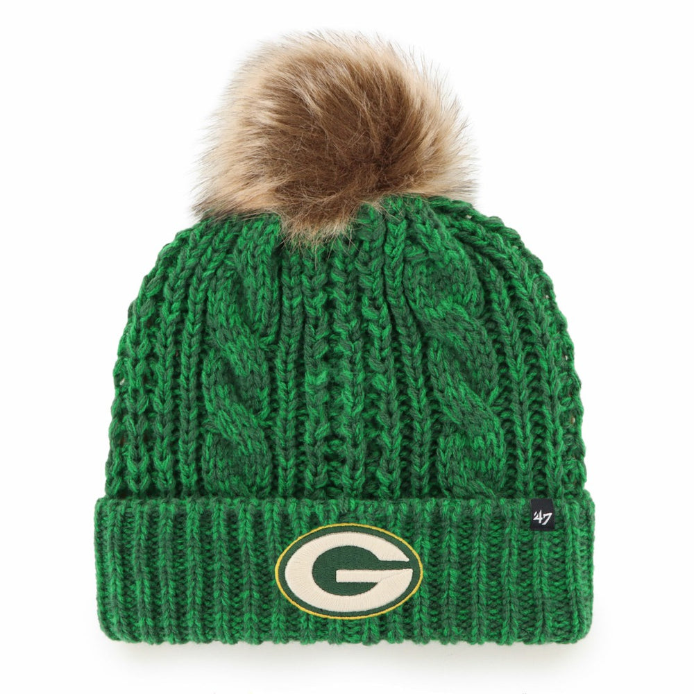 Green Bay Packers '47 Women's Meeko Cuffed Knit Hat with Pom - Green Hats