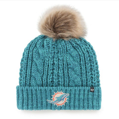 Miami Dolphins '47 Women's Meeko Cuffed Knit Hat with Pom - Aqua Hats