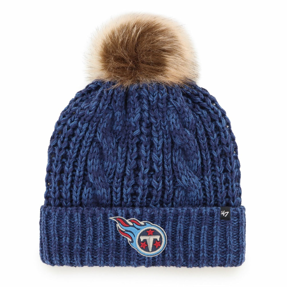 Tennessee Titans '47 Women's Meeko Cuffed Knit Hat with Pom - Navy Hats