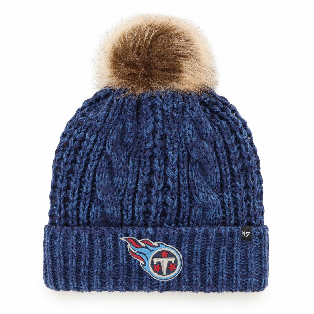 Tennessee Titans '47 Women's Meeko Cuffed Knit Hat with Pom - Navy Hats