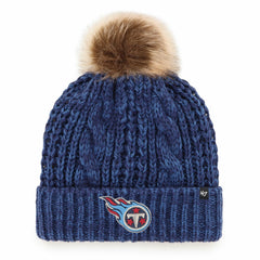Tennessee Titans '47 Women's Meeko Cuffed Knit Hat with Pom - Navy Hats