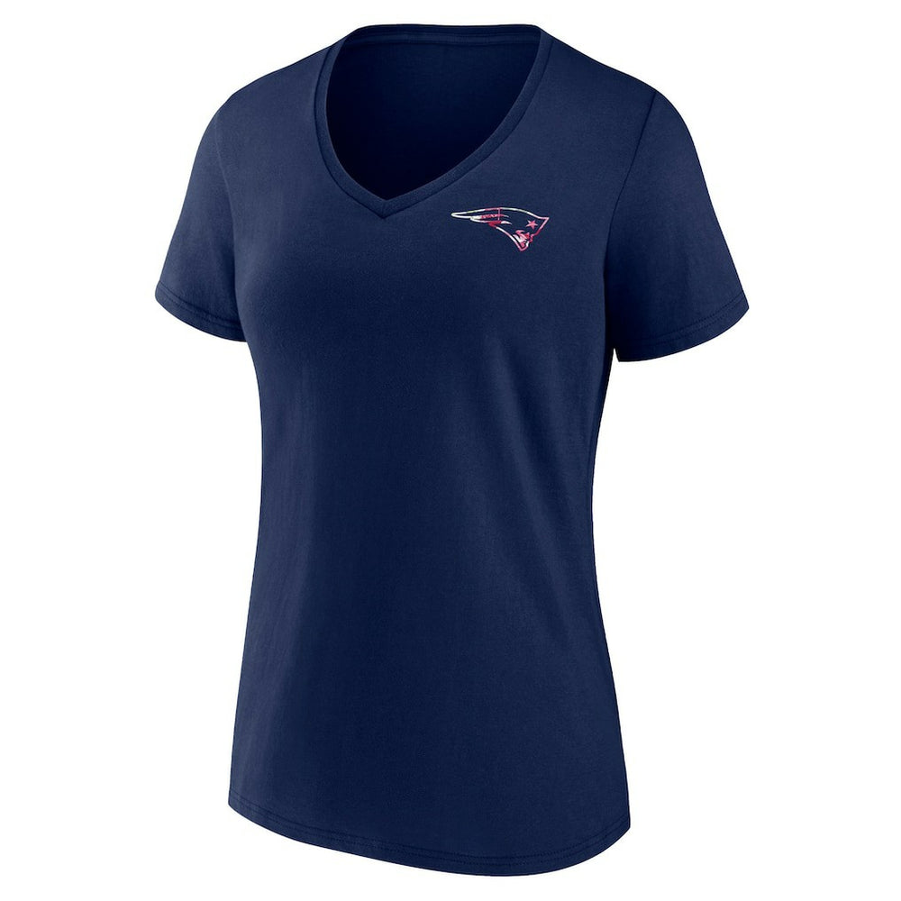 New England Patriots Women's Plus Size Mother's Day #1 Mom V-Neck T-Shirt - Navy T-shirts