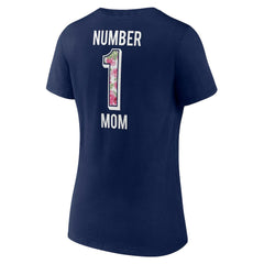 New England Patriots Women's Plus Size Mother's Day #1 Mom V-Neck T-Shirt - Navy T-shirts