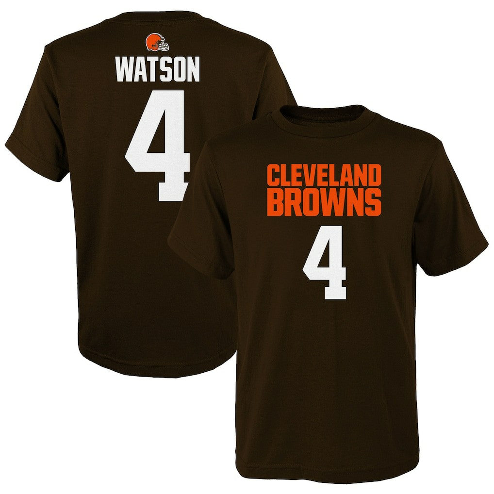 Deshaun Watson Cleveland Browns Youth Mainliner Player Name & Number T-Shirt - Brown T-shirts