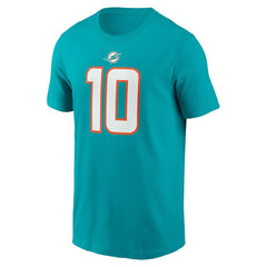 Tyreek Hill Miami Dolphins Player Name & Number T-Shirt - Aqua T-shirts