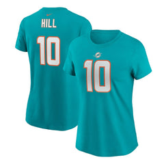 Tyreek Hill Miami Dolphins Women's Player Name & Number T-Shirt - Aqua T-shirts