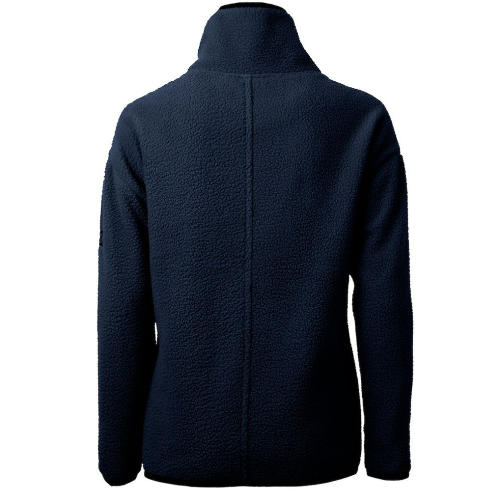 Atlanta Braves Cutter & Buck Women's Cascade Eco Sherpa Fleece Quarter-Zip Pullover Jacket - Navy Jackets