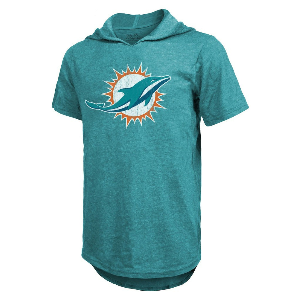 Tyreek Hill Miami Dolphins Majestic Threads Player Name & Number Short Sleeve Hoodie T-Shirt - Aqua Hoodies