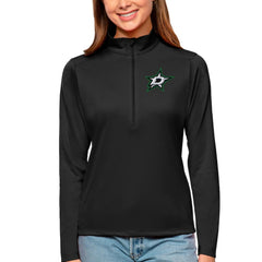 Dallas Stars Antigua Women's Tribute Quarter-Zip Pullover Top - Black | US 4807571