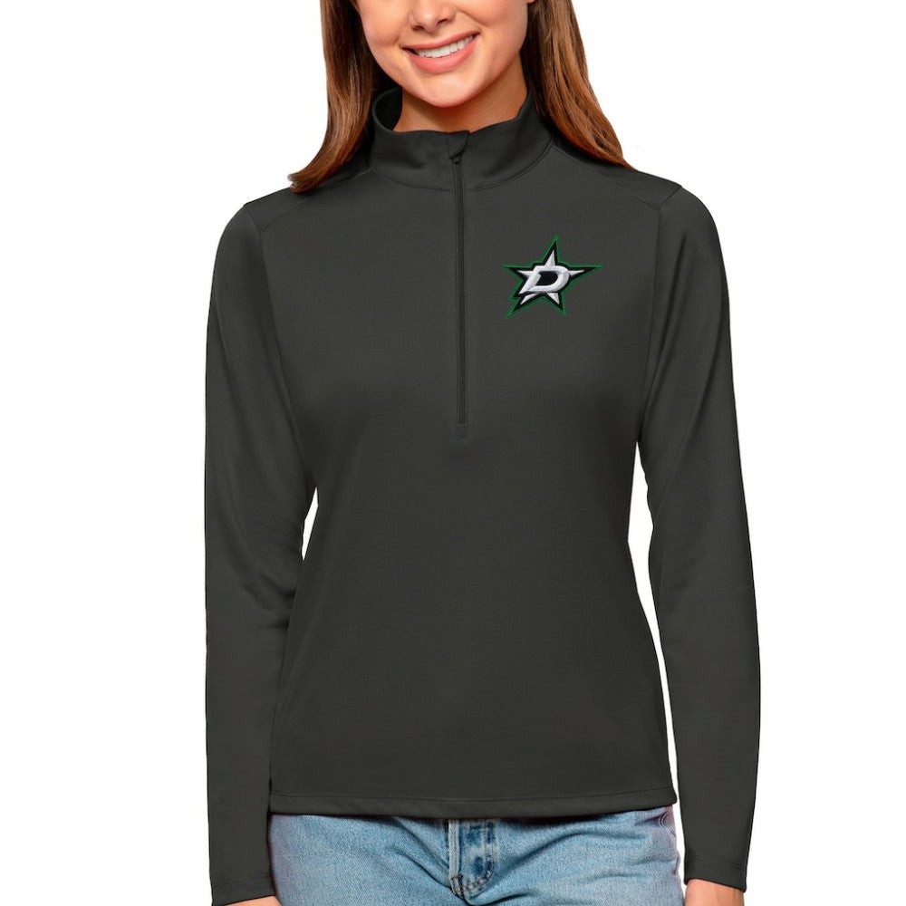 Dallas Stars Antigua Women's Tribute Quarter-Zip Pullover Top - Charcoal | US 4807572