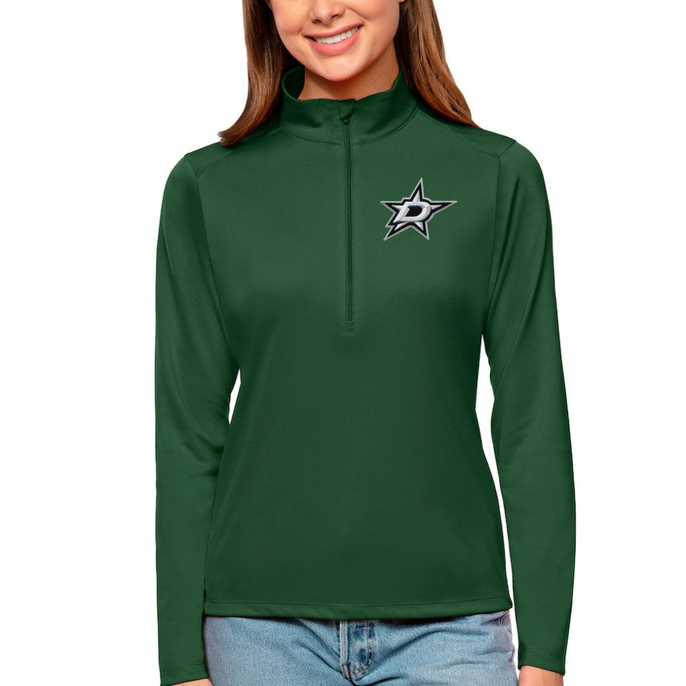 Dallas Stars Antigua Women's Tribute Quarter-Zip Pullover Top - Forest Green | US 4807573