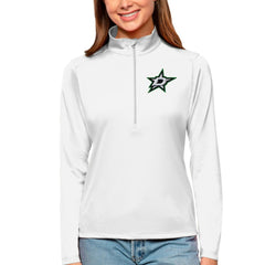 Dallas Stars Antigua Women's Tribute Quarter-Zip Pullover Top - White | US 4807574