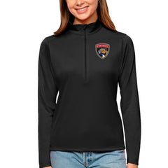 Florida Panthers Antigua Women's Tribute Quarter-Zip Pullover Top - Black | US 4807584