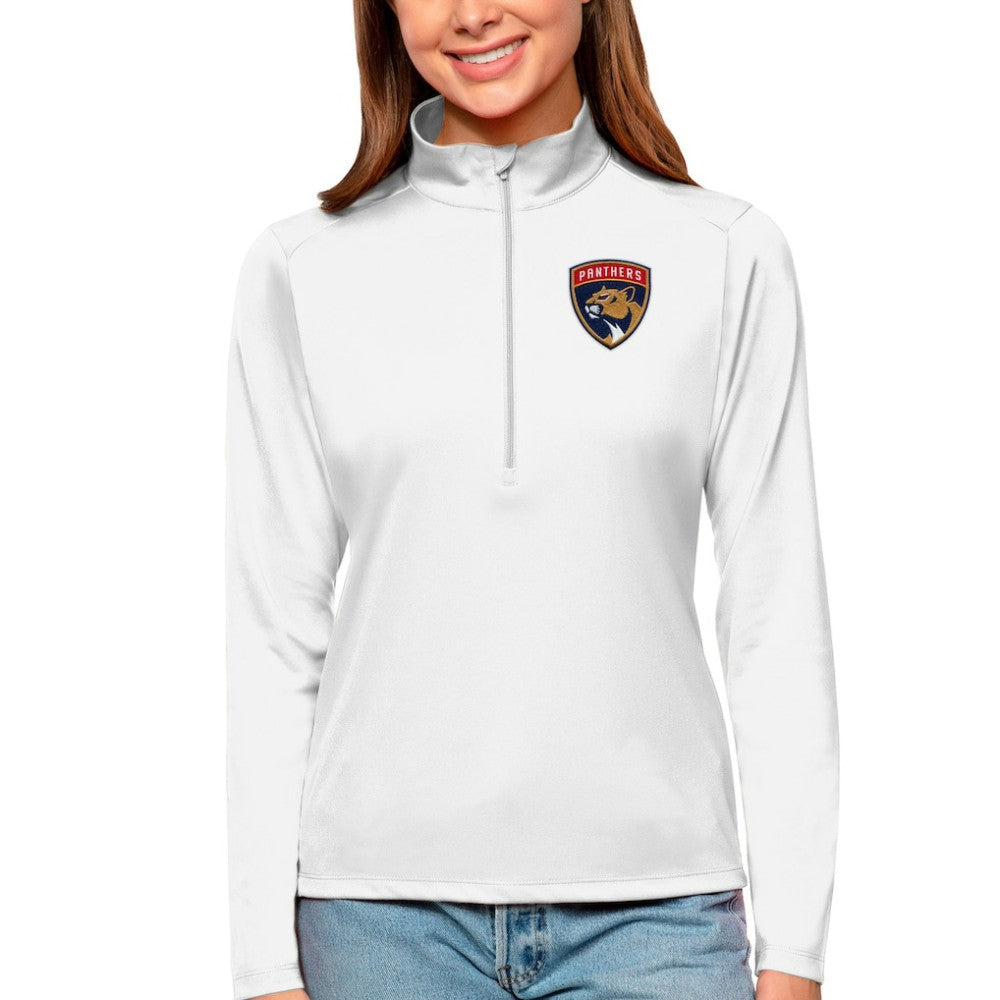 Florida Panthers Antigua Women's Tribute Quarter-Zip Pullover Top - White | US 4807588