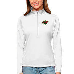 Minnesota Wild Antigua Women's Tribute Quarter-Zip Pullover Top - White | US 4807596