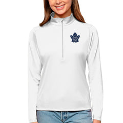 Toronto Maple Leafs Antigua Women's Tribute Quarter-Zip Pullover Top - White | US 4807655
