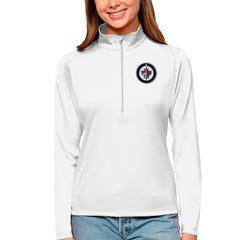 Winnipeg Jets Antigua Women's Tribute Quarter-Zip Pullover Top - White | US 4807671
