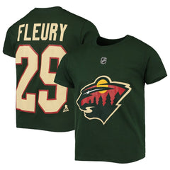 Marc-Andre Fleury Minnesota Wild Youth Player Name & Number T-Shirt - Green | US 4807847