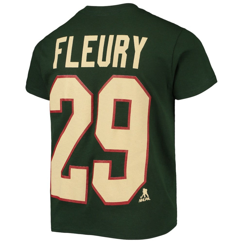 Marc-Andre Fleury Minnesota Wild Youth Player Name & Number T-Shirt - Green | US 4807847
