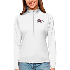 Kansas City Chiefs Antigua Women's Tribute Half-Zip Top - White Tops