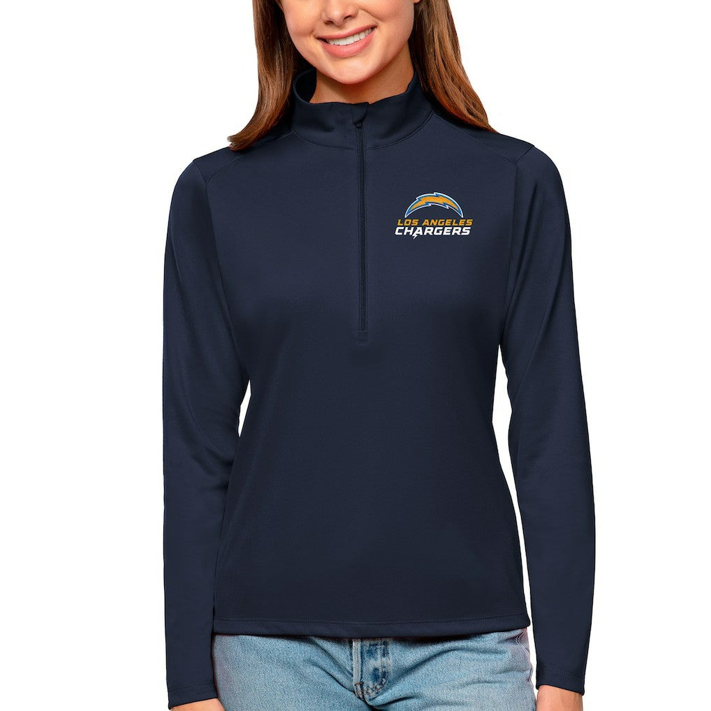 Los Angeles Chargers Antigua Women's Tribute Half-Zip Top - Navy Tops