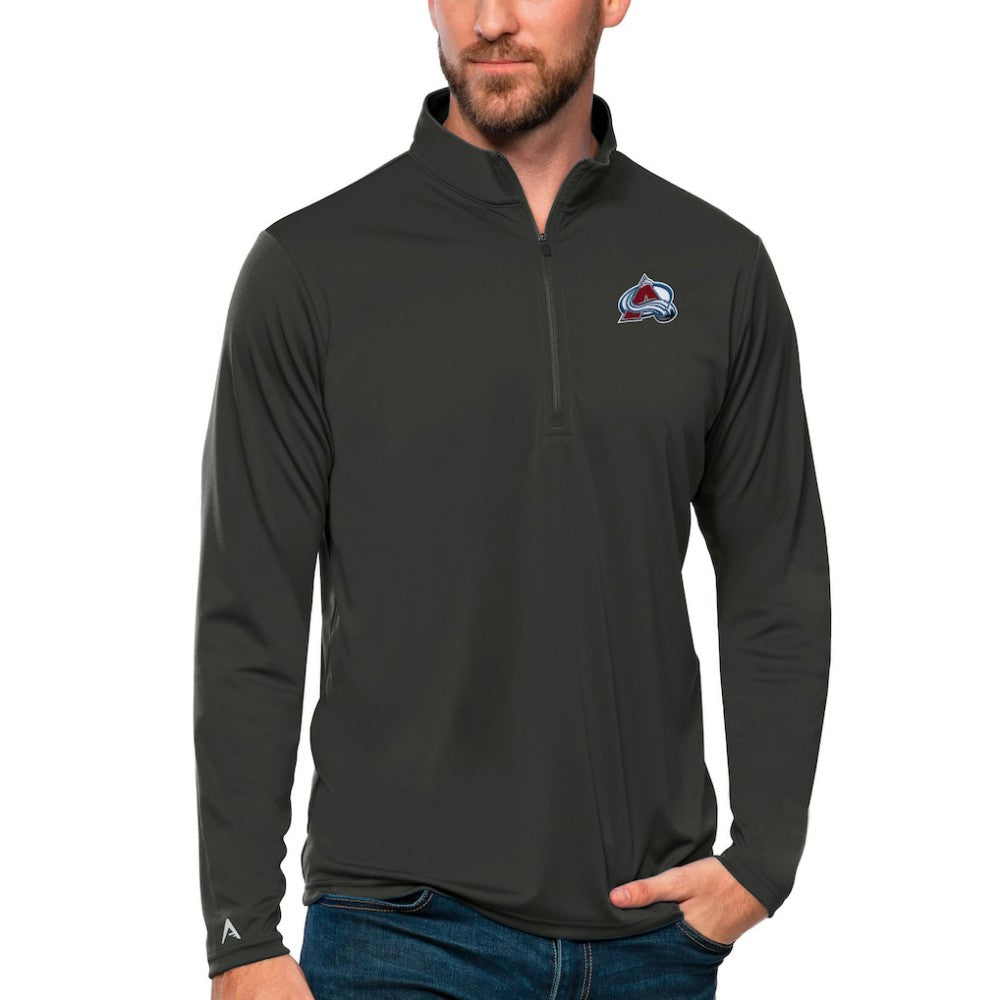 Colorado Avalanche Antigua Tribute Quarter-Zip Pullover Top - Charcoal | US 4809059