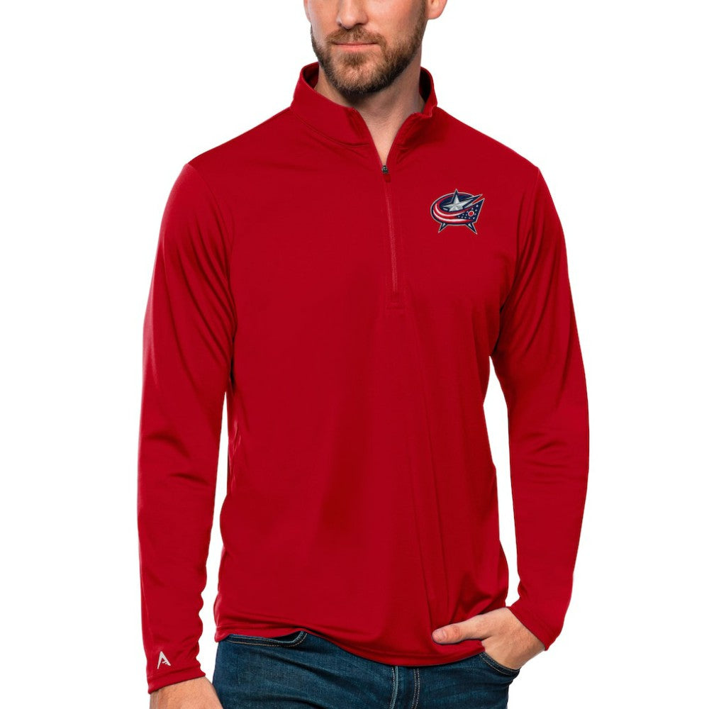 Columbus Blue Jackets Antigua Tribute Quarter-Zip Pullover Top - Red | US 4809066