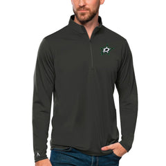 Dallas Stars Antigua Tribute Quarter-Zip Pullover Top - Charcoal | US 4809069