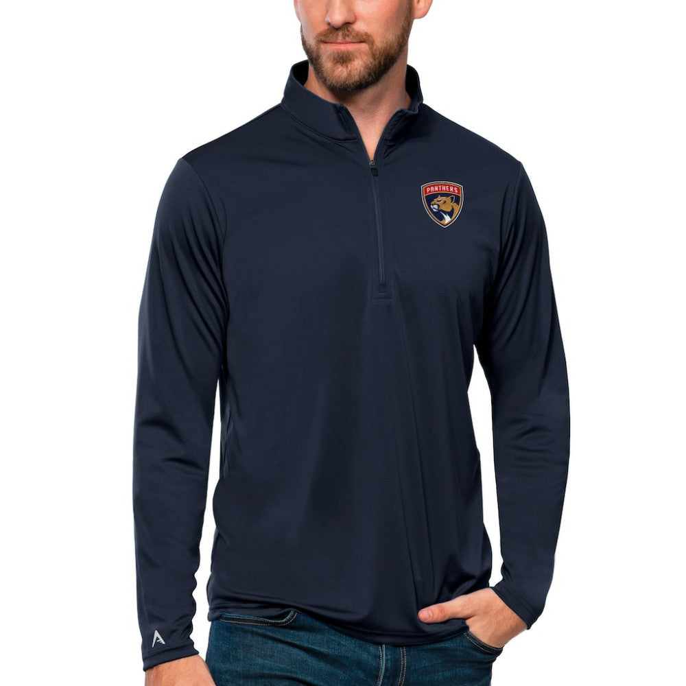 Florida Panthers Antigua Tribute Quarter-Zip Pullover Top - Navy | US 4809084
