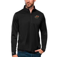 Minnesota Wild Antigua Tribute Quarter-Zip Pullover Top - Black | US 4809090