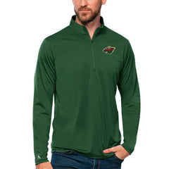 Minnesota Wild Antigua Tribute Quarter-Zip Pullover Top - Green | US 4809092